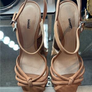 SCHUTZ Camel Strappy Sandals/ worn one time/ perfect condition